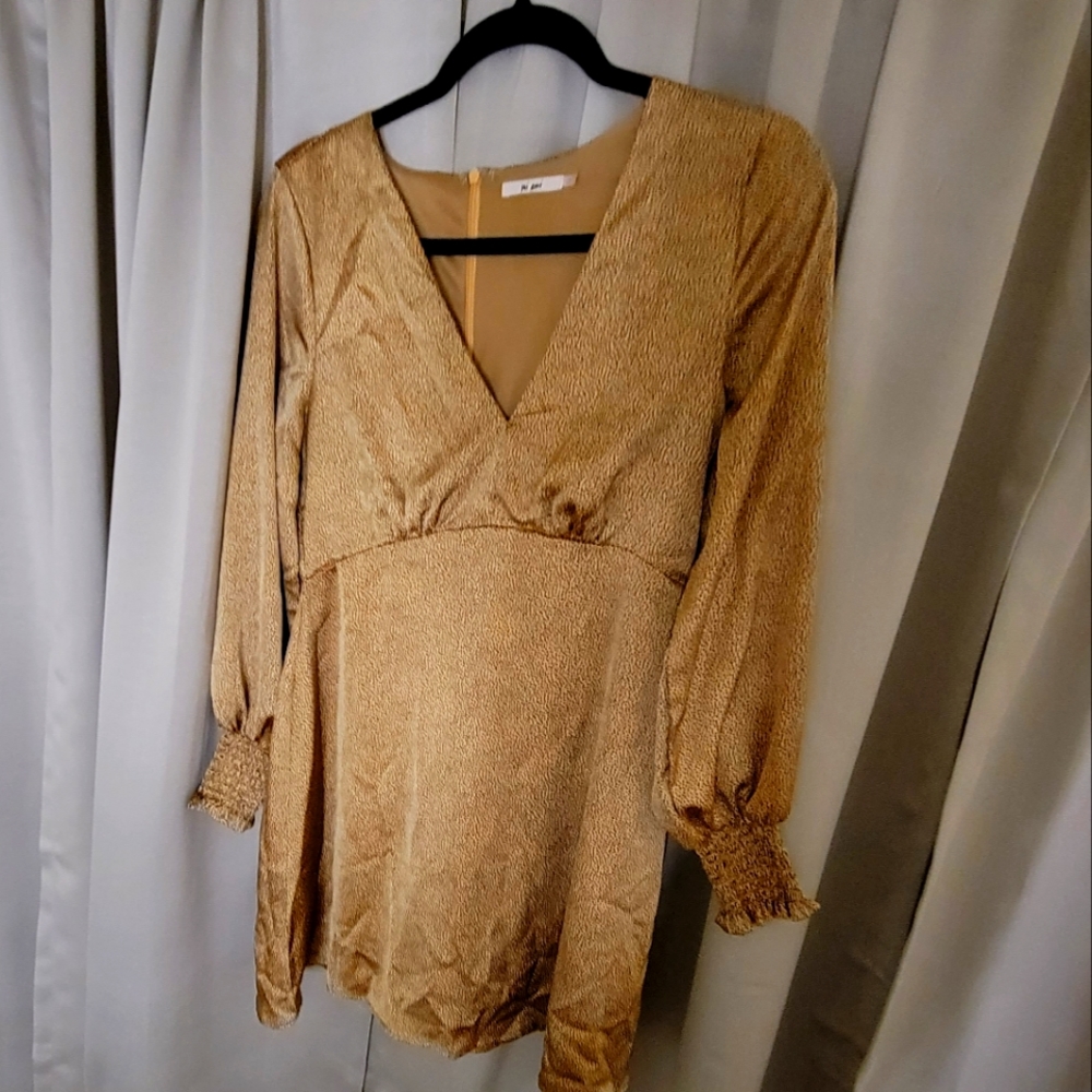 A line satin dot dress